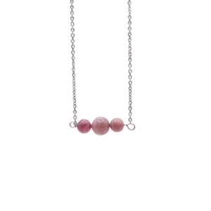 Collier 3 perles en Rhodonite