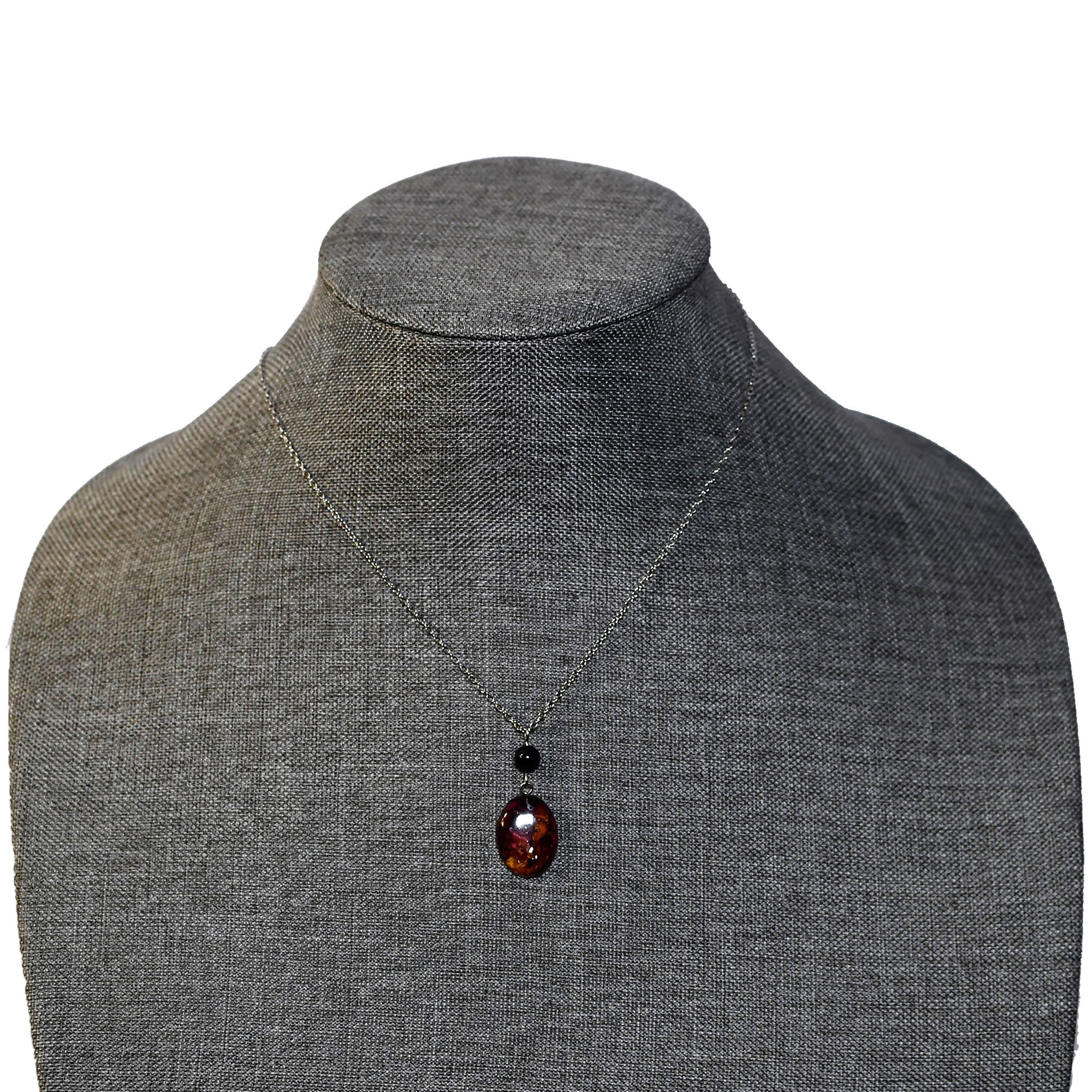 Collier en époxy en fleur de rose et pierre
