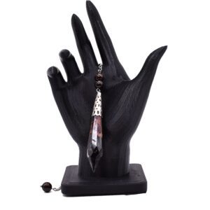 Pendule en obsidienne et pétale de rose